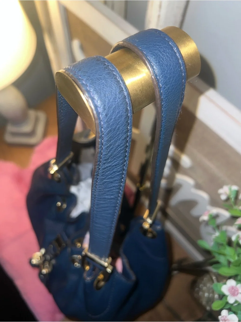 Michael Kors  Navy Leather Tassel Hobo Bag by Unknown Brand